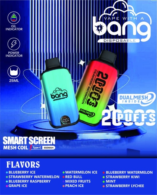 BANG 25000 PUFFS 一次性抛棄式  可充電大容量 歐美爆款
