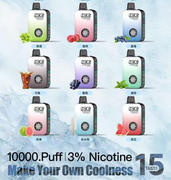 新品上市 ICE 10000 PUFFS 一次性抛棄式  四檔位可以自主調節涼度