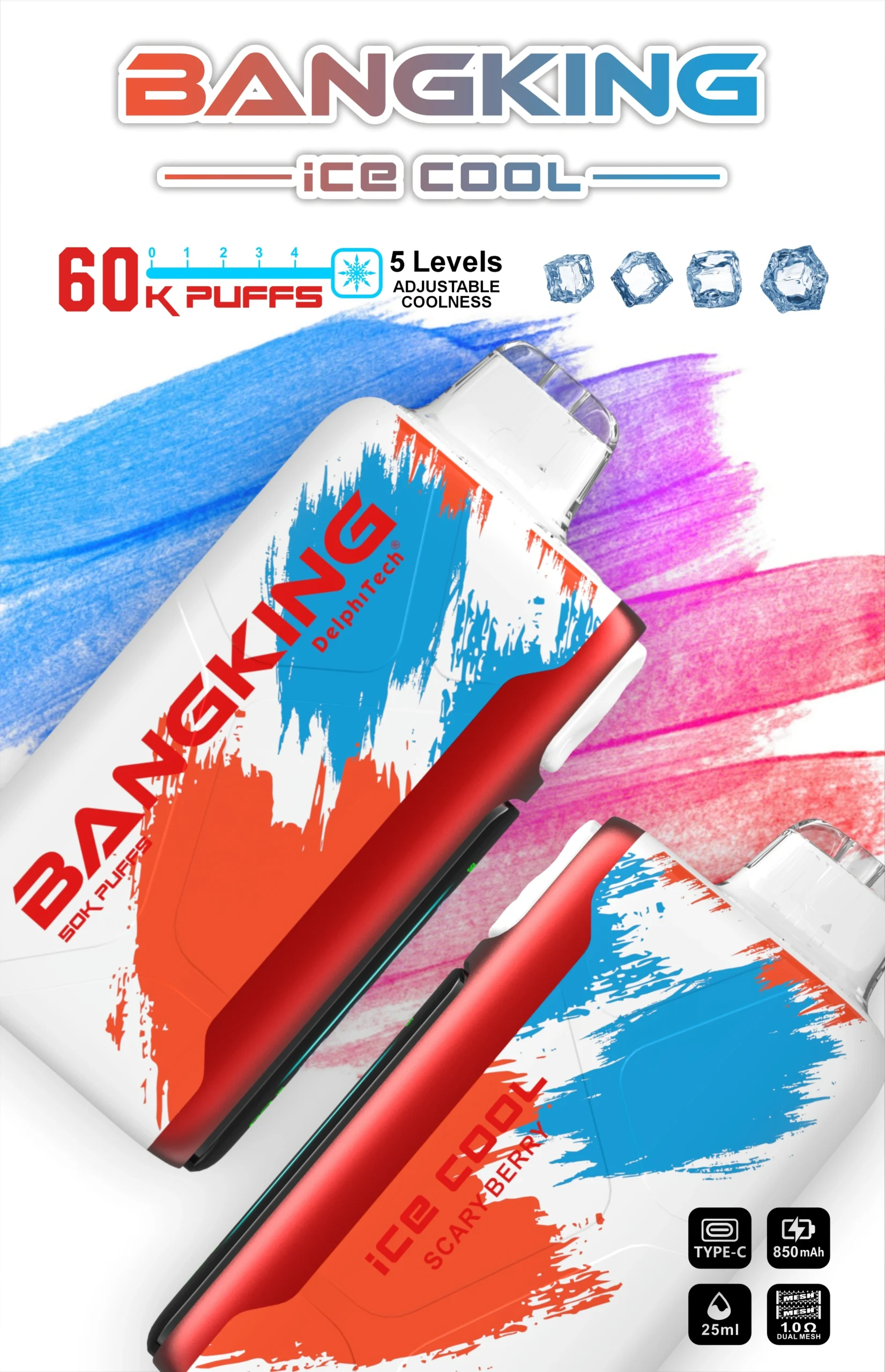 BANGKING Ice Cool 60000 口拋棄式電子菸推薦|台灣現貨 2 BANGKING Ice Cool 60000 口拋棄式電子菸 外觀照